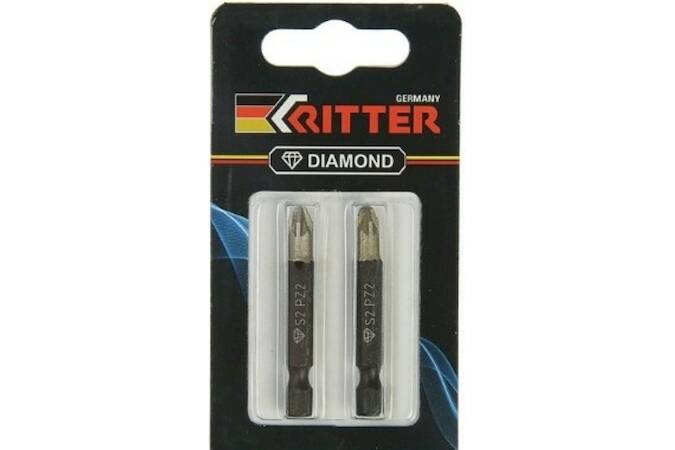 Бита Ritter Diamond PH 2x70 мм  магнитная (алмазное покрытие, сталь S2) (2 шт. в блистерной упаковке)