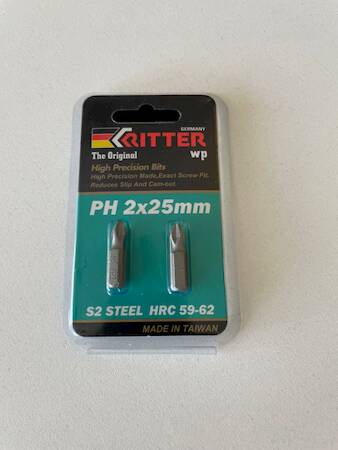 Бита Ritter WP PH 2x25 мм магнитная (сталь S2) (2шт в блистерной упаковке)